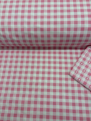 Camelia Kareler Desen Poplin Akfil Kumaş Pembe