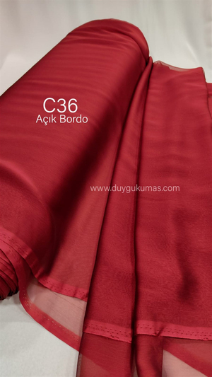 Açık Bordo C36 Janjan Şifon