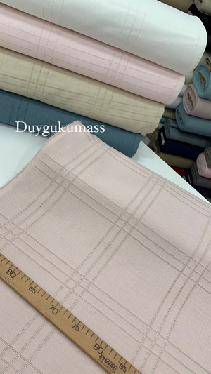 Ajur Detaylı Kareli Gardenya Kumaş