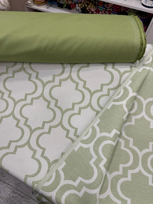 Efes Desen Etu Cotton Keten Kumaş Fıstık Yeşili
