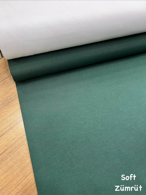 Düz Renk Duck Keteni Soft Zümrüt