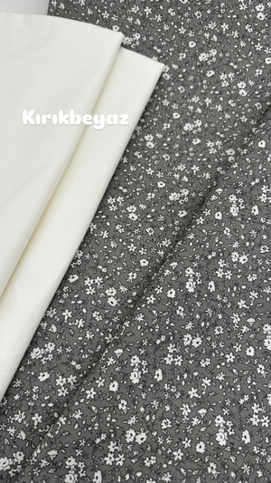 Ada Soft Çiçek Desenli Akfil Kumaş D88500 Antrasit