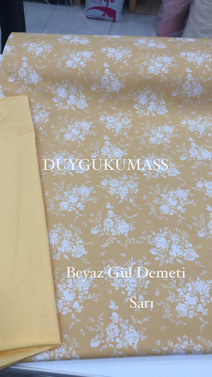 Beyaz Gül Demeti Desen Akfil