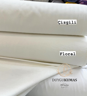 Etuval Düz Hermes Pamuk Saten Ekru
