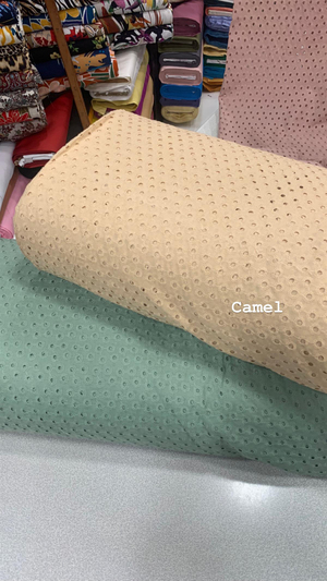 Camel Çıtır Desen Organik Pamuk Fisto Kumaş