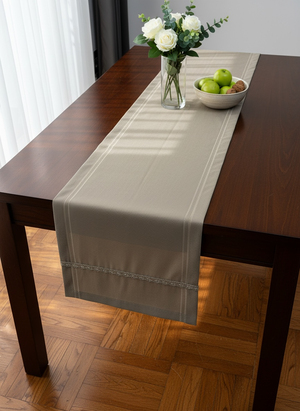 Çuval Natura Ajurlu Linen Runner - Midi  (40cm x 140cm)