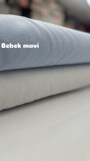 Düz Renk Pazen Kumaş (Geniş Enli) Bebek Mavi