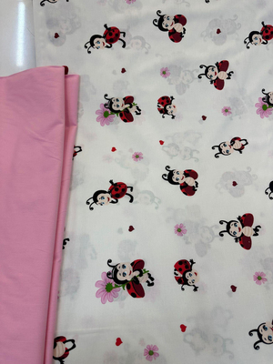 Uğur Böceği Desen Akfil Kumaş D80210 Kırmızı