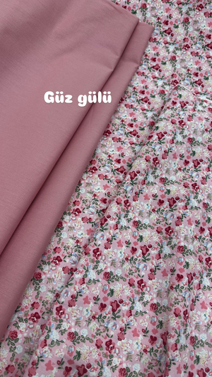 Rosalie Çiçek Desenli Akfil Kumaş D88400 Pembe