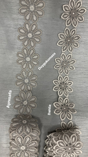 Dahlia Desen (İnce) Fransız Güpürü (Metre ile)