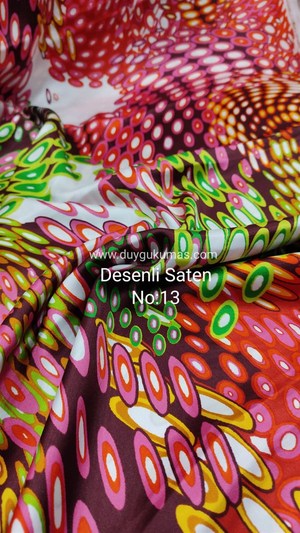 Desenli Saten Kumaş No 13