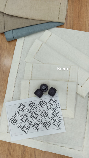 DK 107 Nolu Şablon Ve İpler  Ajur Detaylı Salon Set