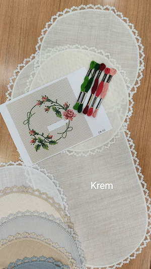 DK 52 Nolu Şablon Ve İpleri Dahil Papatya Desen Güpür Detaylı Oda Takımı Seti
