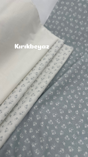 Mini Flora Renkli Zemin Çiçek Desenli Akfil Kumaş D89100 Mavi