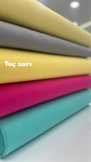 Düz Renk Akfil Kumaş Taç Sarı