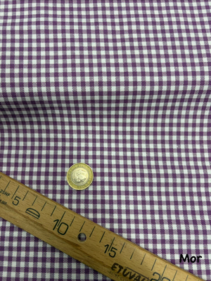 Mini Kareli Etuval Cotton Keten Mor