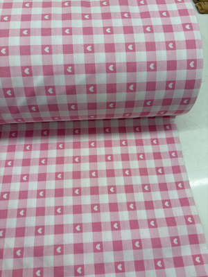 Camelia Kalpli Kareler Desen Poplin Akfil Kumaş Pembe