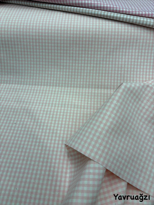 Mini Kareli Etuval Cotton Keten Yavruağzı