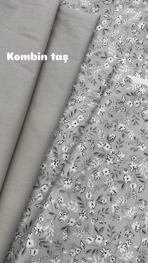 Ada Soft Çiçek Desenli Akfil Kumaş D88500 Taş