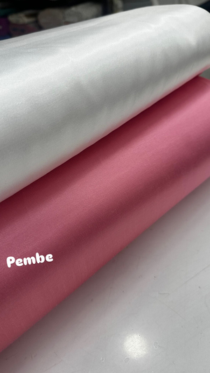 Parlak Pamuk Saten Pembe