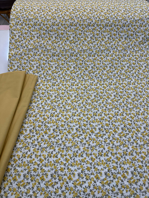 Mini Güller Desen Akfil Kumaş D80430 Hardal