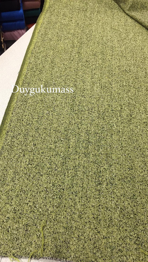 Kırcıllı Yeşil Yün Flanel Kumaş