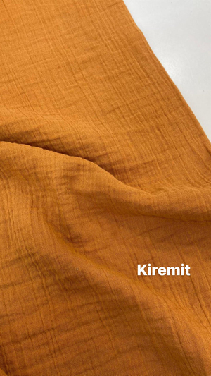 Kiremit Çift Katlı Düz Renk Müslin