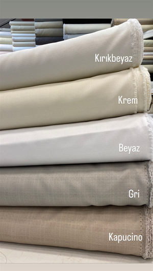 Kırık Beyaz Nora Poly Keten Kumaş