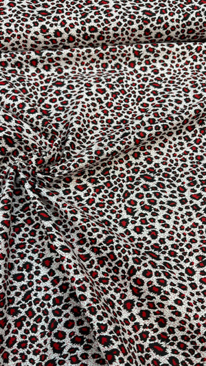 Kırmızı Leopar Desen Poplin D725