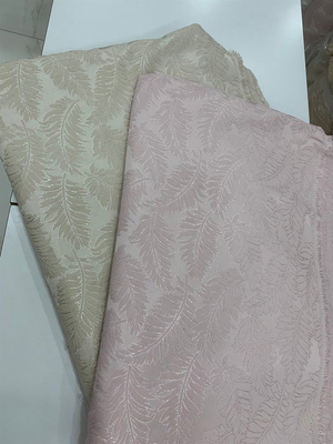 Kıvrımlı Yaprak Desen İpek Şönil Pike Kumaş
