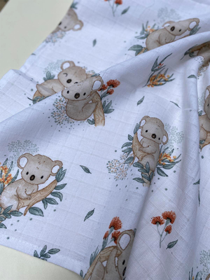Koala Desenli Müslin Hazır Örtü