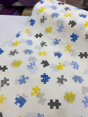 Mavi Puzzle Desenli Müslin Bezi D85