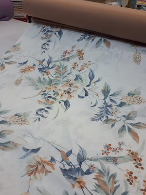 Mavi Tarçın Çiçek Desenli Akfil D132