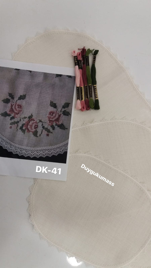 Mekik Oyası Detaylı Oval Set DK 41 İpler Şablon Dahil