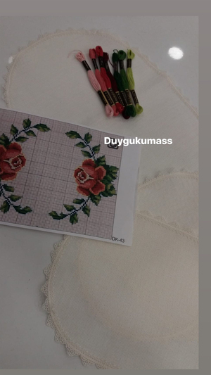 Mekik Oyası Detaylı Oval Set DK 43 İpler Şablon Dahil