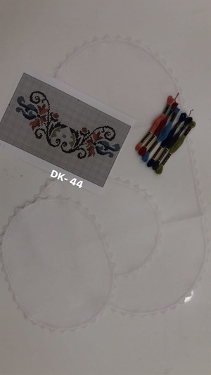 Mekik Oyası Detaylı Oval Set DK 44 İpler Şablon Dahil