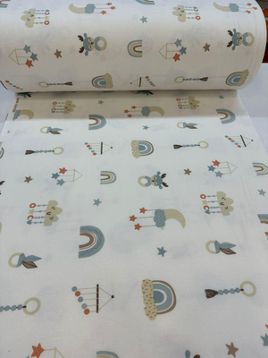 Mentol Rengi Gökkuşağı Ve Dönence Desen Pazen D745