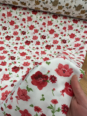 Nar Çiçeği Rengi Floral Rashel Kumaş