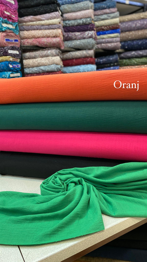 Oranj Kırışmaz Keten Kumaş