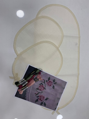 Oval set  (İpler ve Üç Güllü Şablon Dahil) DK 41