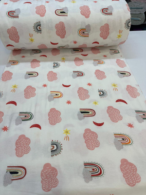 Pembe Bulut Ve Gökkuşağı Desen Pazen