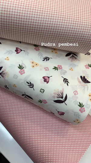 Pudra Pembe Mini Kareli Poplin (240 Cm Enli)
