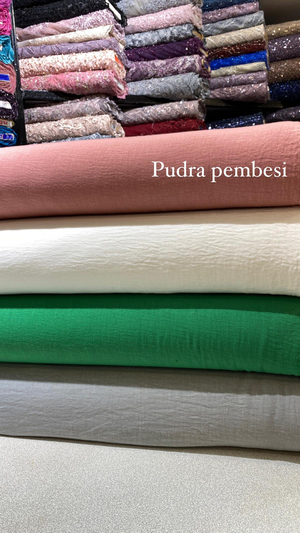 Pudra Pembesi Kırışmaz Keten Kumaş