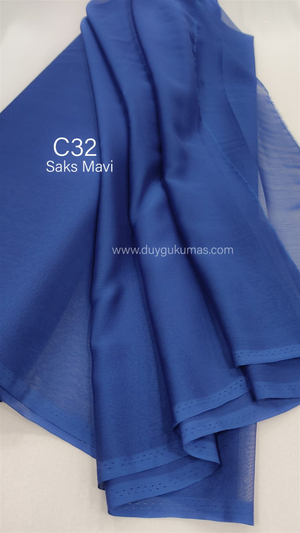 Saks Mavi C32 Janjan Şifon