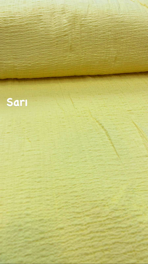 Sarı Düz Renk Gofre Müslin