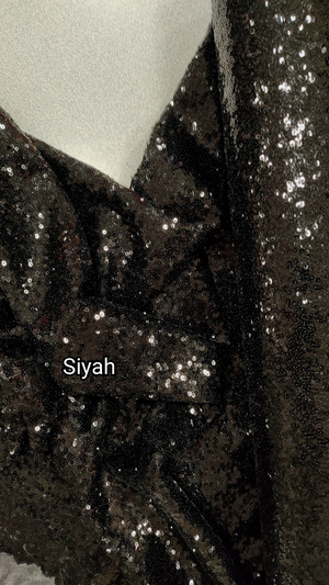 Siyah Pul Payet Kumaş