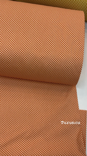 Turuncu Mini Puanlı Poplin (240 Cm Enli)