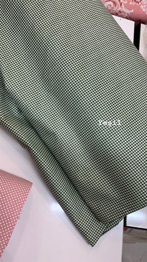 Yeşil Mini Kareli Poplin (240 Cm Enli)