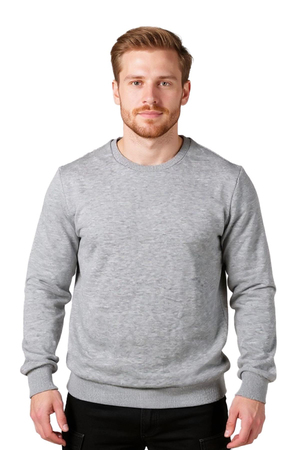 Bisiklet Yaka Gri Sweatshirt