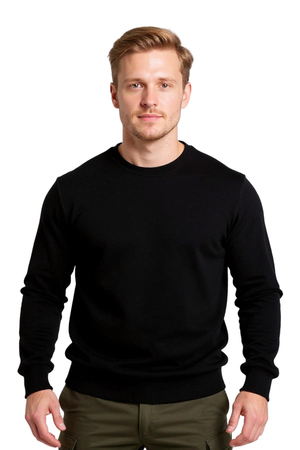 Bisiklet Yaka Siyah Sweatshirt